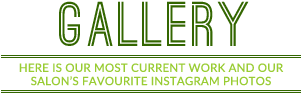 Our gallery - here is our most current work and our salon's favourite Instagram photos