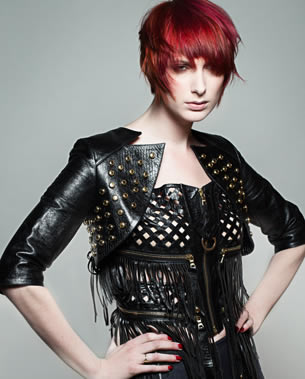 red hair with long fringe 1 of 2
